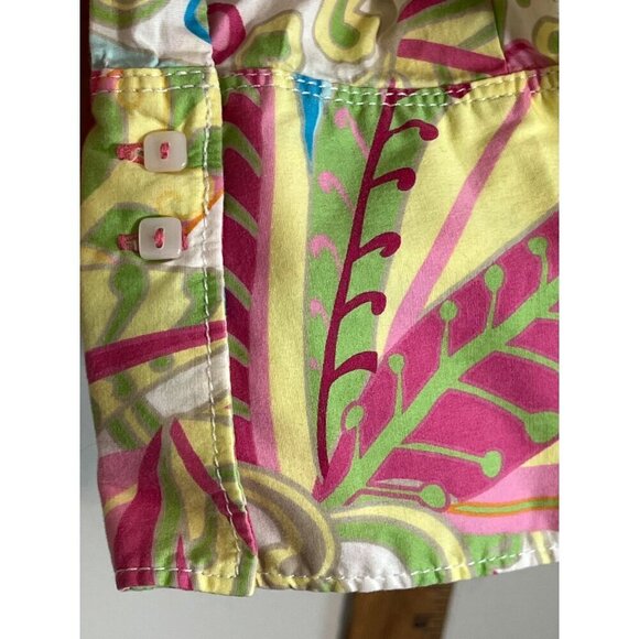 Tommy Hilfiger Top Women XL Pink Floral Tropical Summer Boho Western Retro 80s - Picture 4 of 10